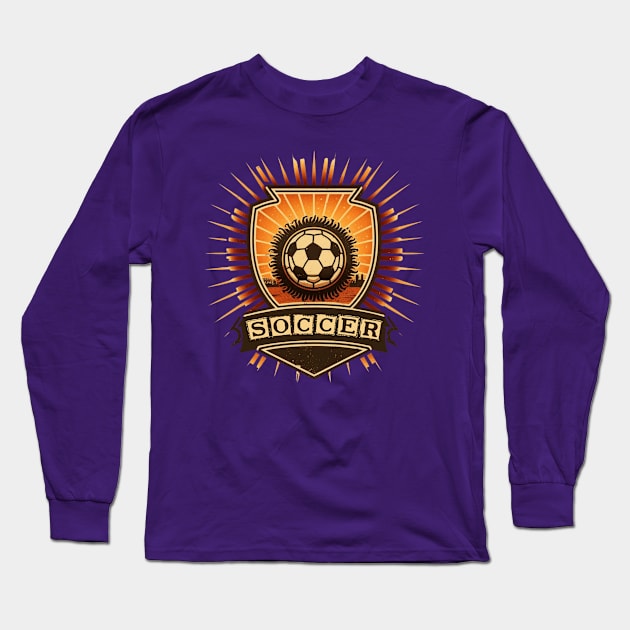 Vintage Soccer Sun Graphic for Men Women Teen Boys Girl Long Sleeve T-Shirt by Kertz TheLegend